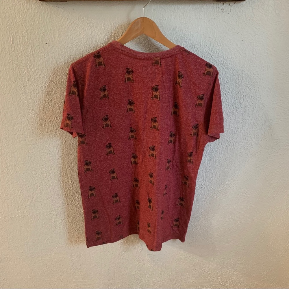 Alpha Beta PUG dog print pocket Tee - Picture 3 of 5